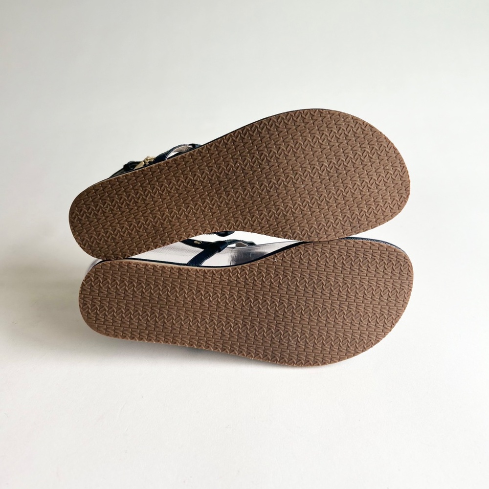 New Michael Kors Navy Crossgrain Leather Sandals size 7 - Picture 8 of 15